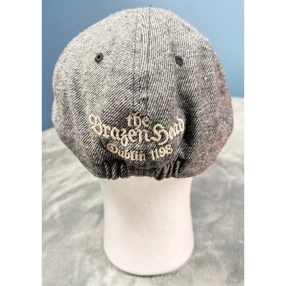 The Brazen Head Dublin 1198 Newsboy Cap Mens XL Gray Herringbone Ireland